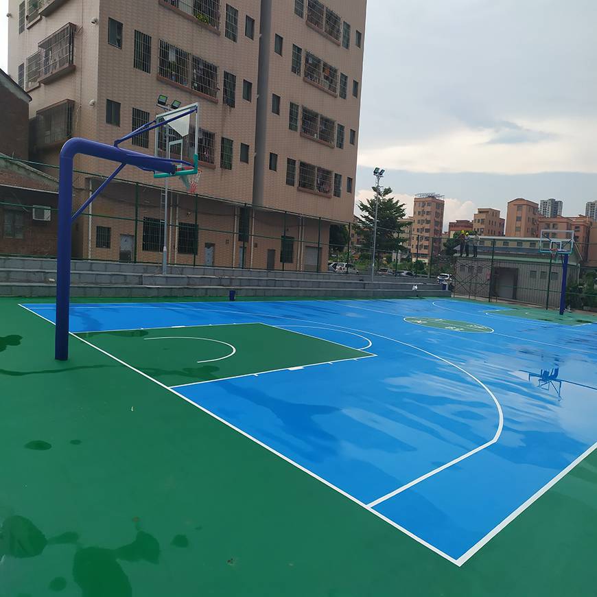 广东设计、施工塑胶硅PU篮球场
