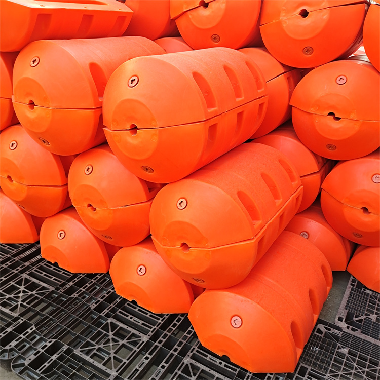 柏泰F600-1000聚乙烯水電站攔污浮筒 橙色自浮式攔渣浮排