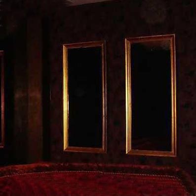 定制不锈钢镜框现代简约客厅背景钛金色旋转式椭圆型装饰镜框隔断