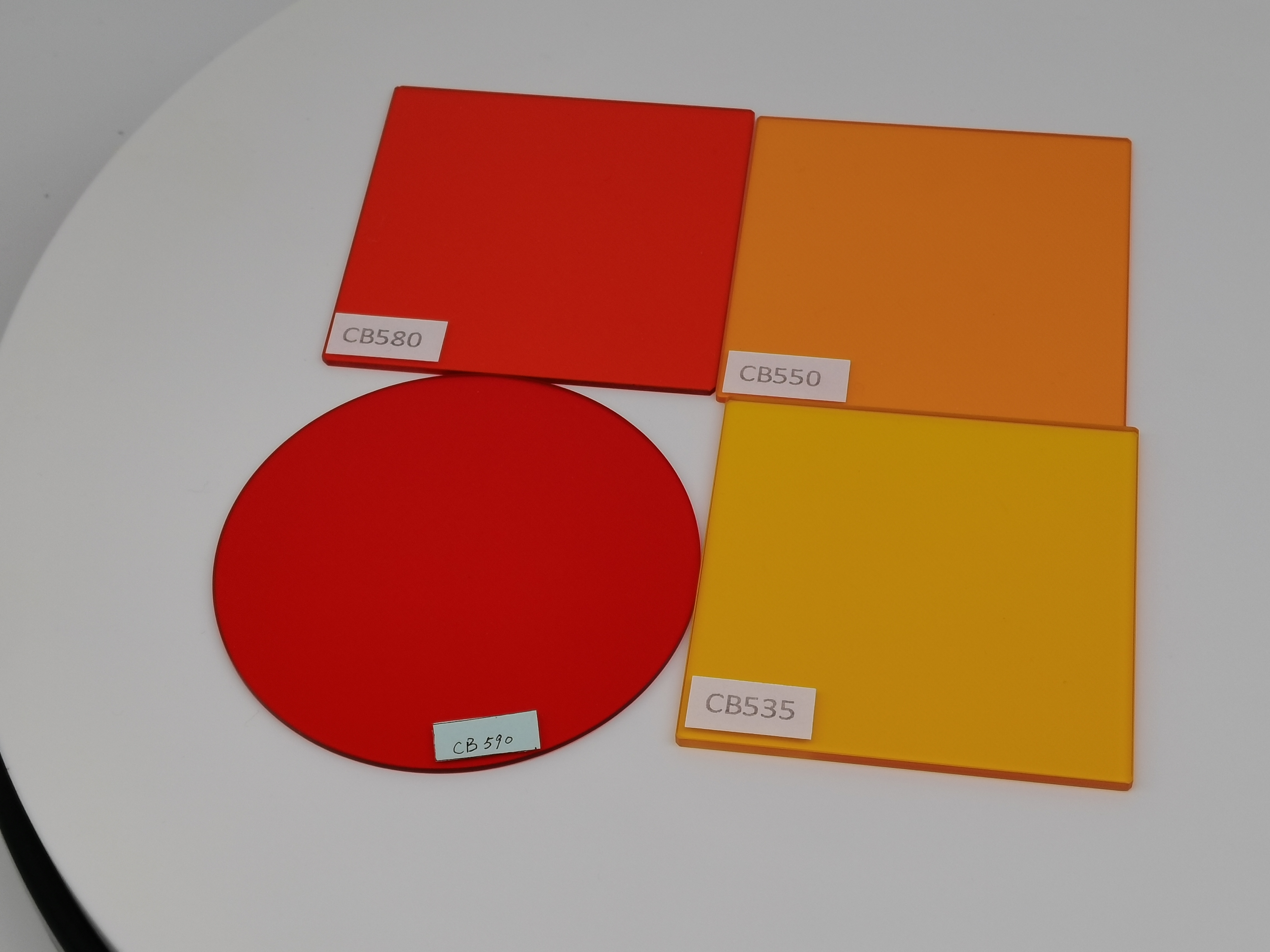 定制截止型玻璃 CB535-CB580 橙色玻璃 滤光片
