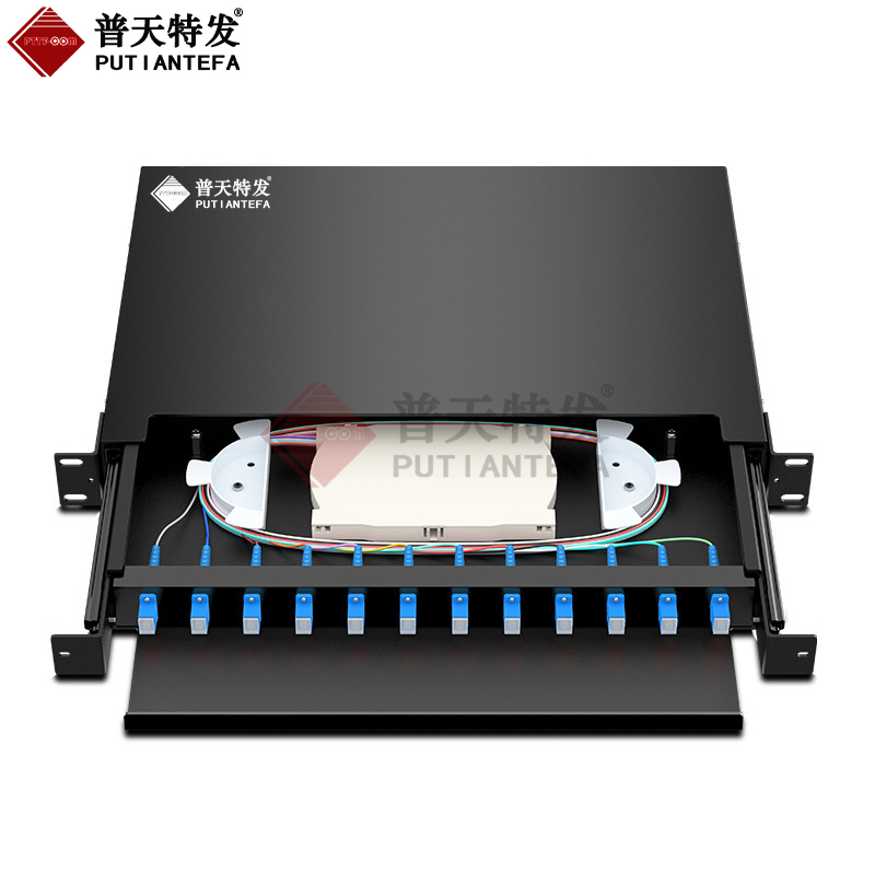 抽拉式12口光纤终端盒ST单模多模OM3