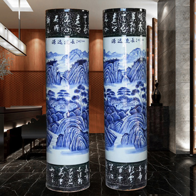 中国红 落地大花瓶 创意礼品客厅陶瓷花瓶 中式摆件工艺品