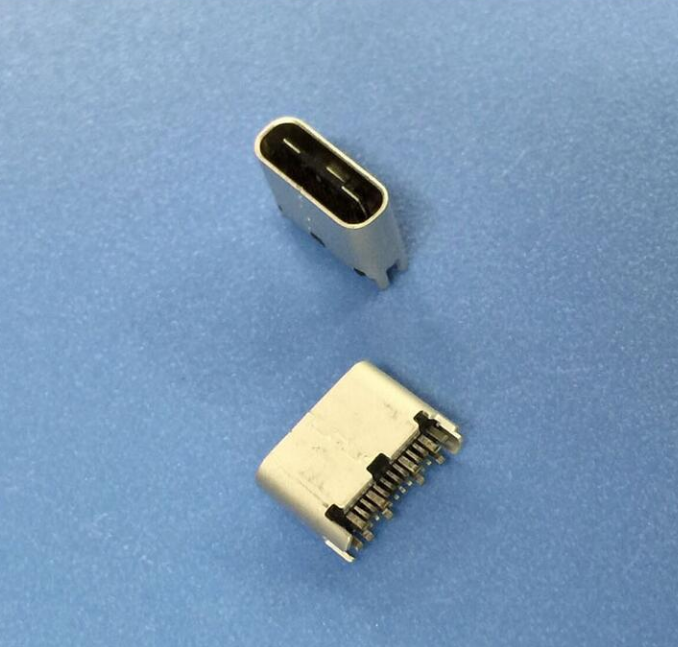 TYPE-C**短体母座-180度USB3.1C型夹板式沉板24P插针短体