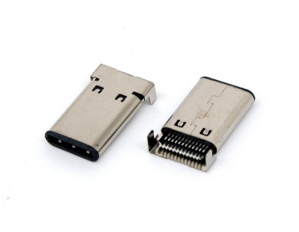 TYPE-C USB 3.1TYPE-C插板公头-90度沉板两脚插板针SMT带弹24P