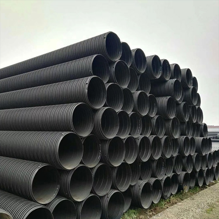 西安HDPE塑钢增强缠绕管 双壁波纹内肋排污下水管 排水管道