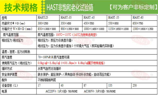 PCB板HAST高压老化试验箱技术规格