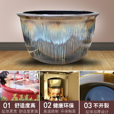 景德镇陶瓷水缸 口径一米二 露天大瓷缸 泡澡缸浴缸