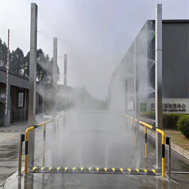 物流车辆消毒通道需要安装几米高的喷雾立杆