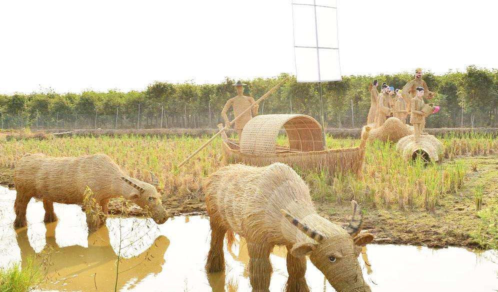 稻草景观设计 稻草雕塑恐龙