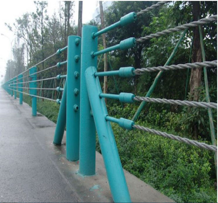 北京河道钢丝绳护栏 不退色不发黄 撞击可回弹