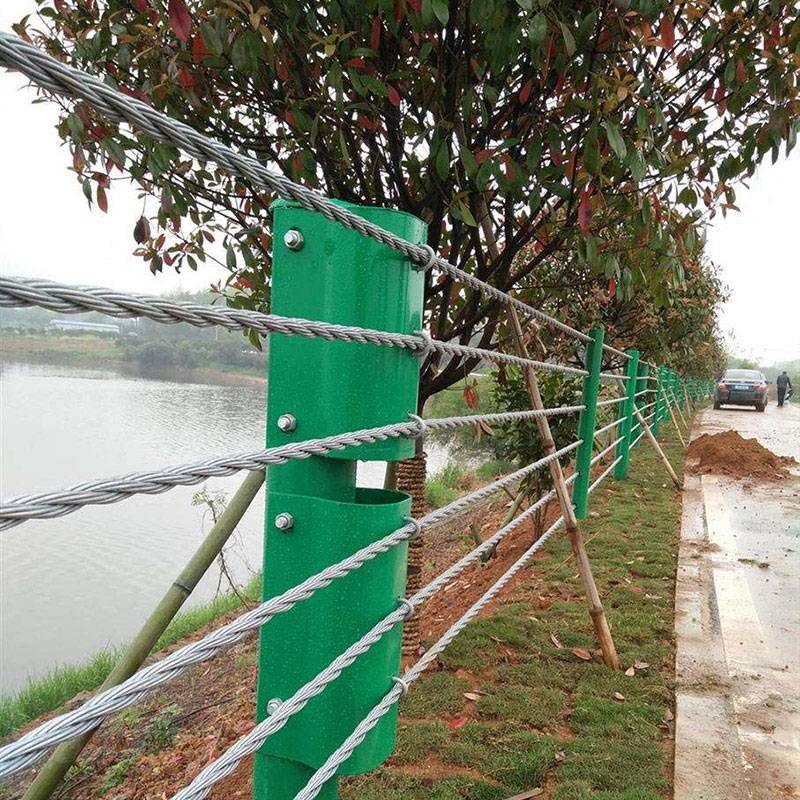 喜振供应优质钢索护栏 桥梁钢丝绳围栏 公路防撞栏网