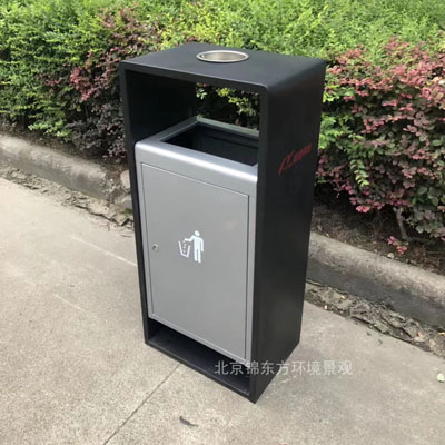 北京大興垃圾桶 金屬大興桶 灰色雙桶果皮箱