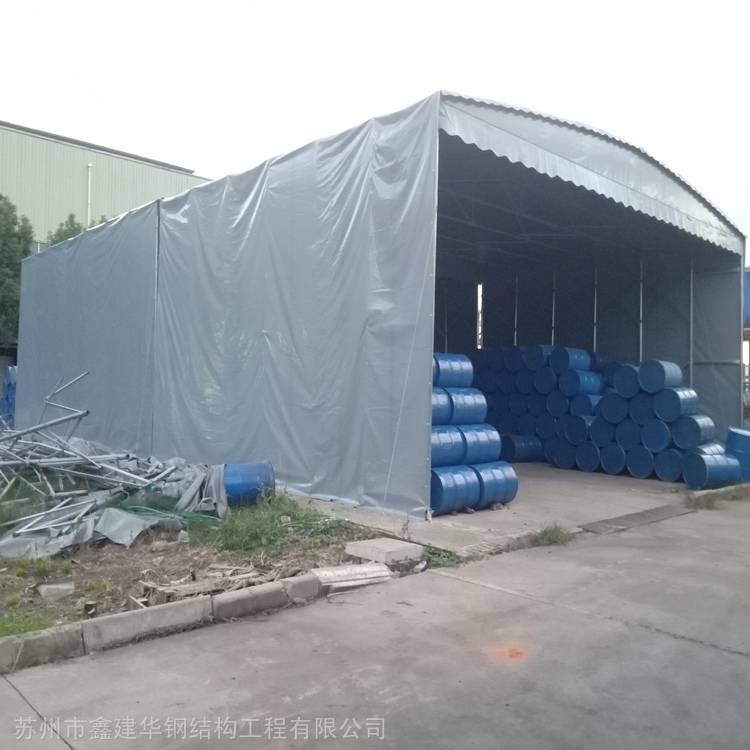 大型仓库推拉雨棚 简易式折叠防雨篷 鑫建华生产设计方案