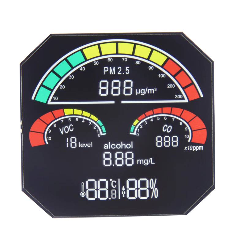 空气质量检测器显示屏定制 VA屏 LCD液晶显示屏 TN屏 丝印颜色定制