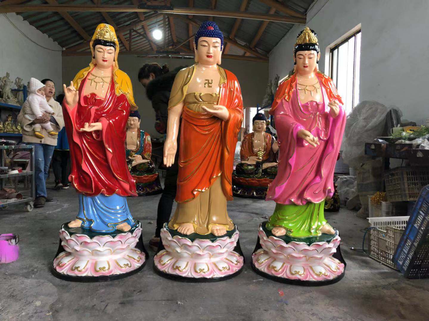 鹤壁玻璃钢天冠弥勒菩萨神像厂 欢喜佛