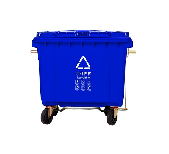 供应西安660升脚踏式塑料垃圾桶 商业中心环卫垃圾桶