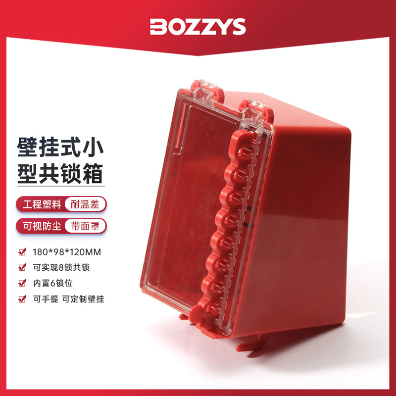 BOZZYS微型壁挂式挂锁钥匙箱透明可视化8锁位安全锁具共锁箱X21