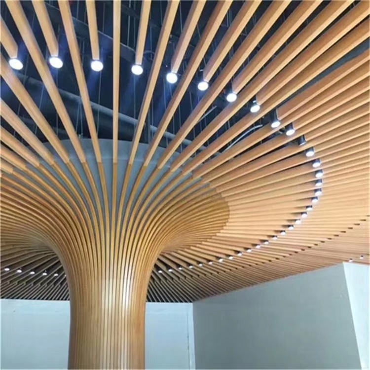铝树室内造型装饰商场包柱树装饰弧形铝方管包柱树状雕花铝单板