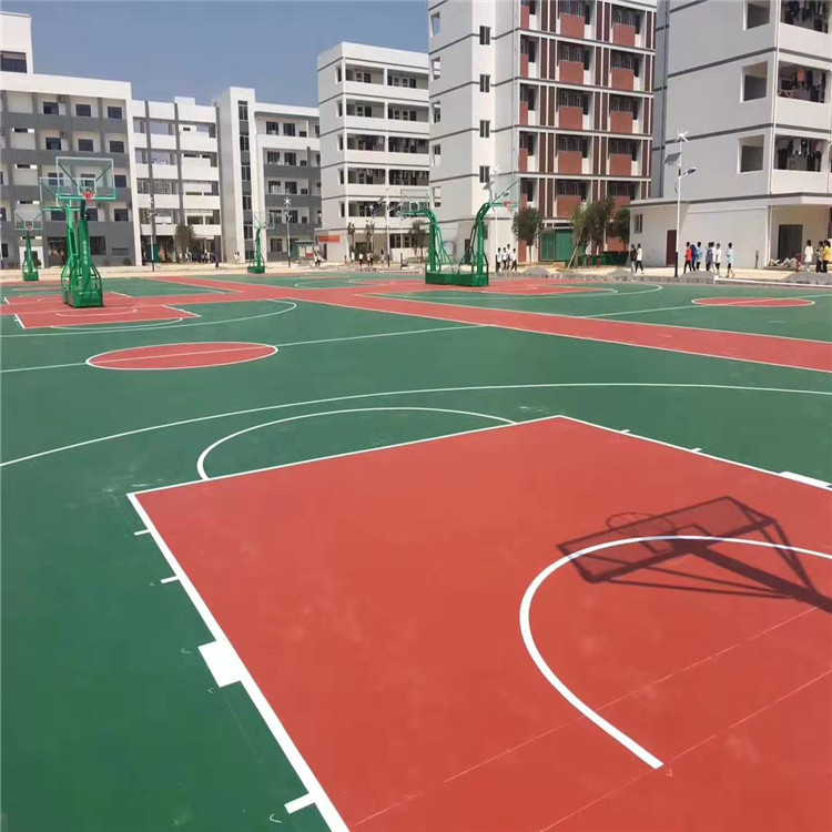 廣西區內丙烯酸球場硅PU球場復合型塑膠跑道足球場學校上門施工安裝