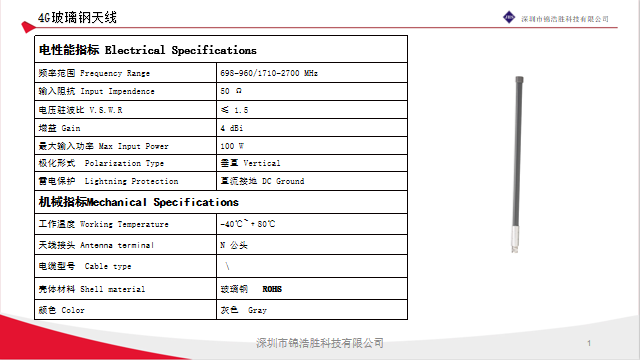 珠海胶棒天线提供商-4G胶棒天线制造厂家-深圳市锦浩胜科技