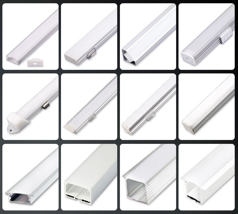 厂家生产LED铝槽铝合金外壳 LED线型灯明装暗装灯槽U型槽铝型材套件开模定制 LED平板灯边框 LED铝型材厂家定制加工