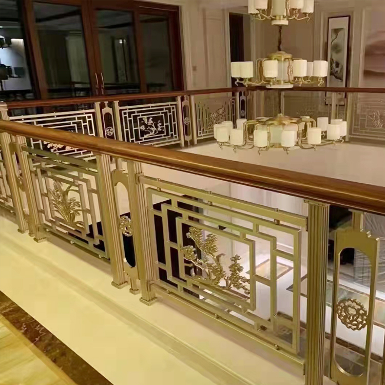 酒泉沙金铜楼梯护栏展现奢华的艺术感