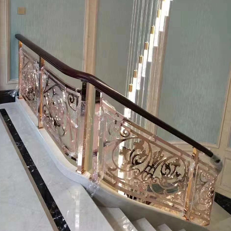 榆林别墅安装法式铜精雕楼梯护栏随处可见的豪华
