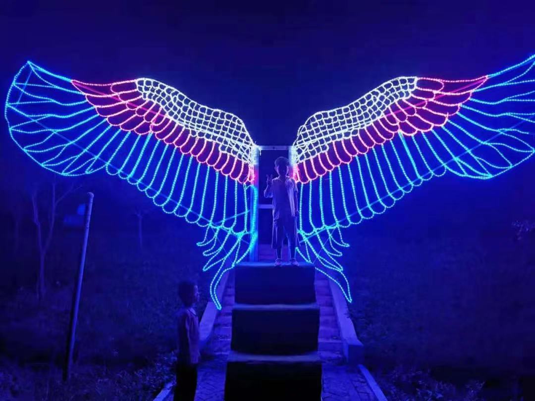 户外天使翅膀造型灯大型灯光节亮化天使之翼