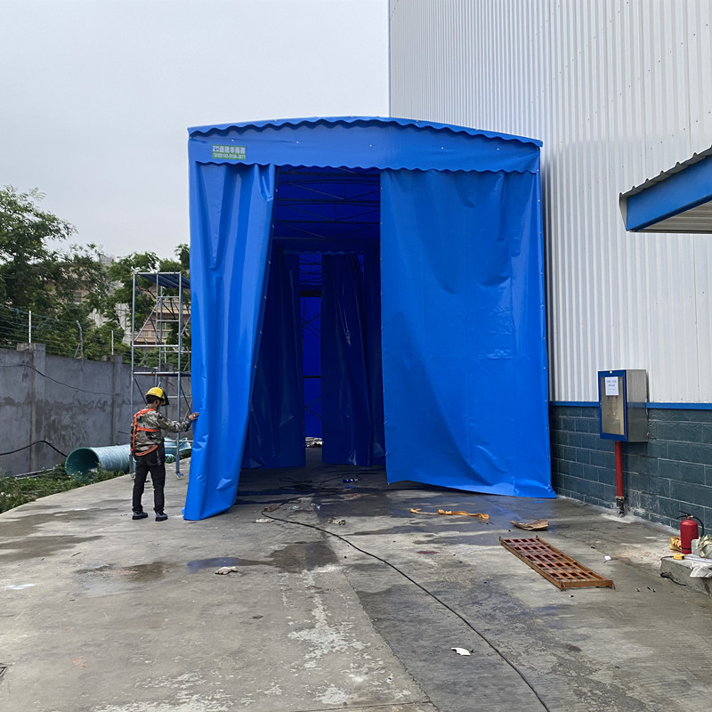 盐城大型悬空电动棚厂家 厂房遮阳雨棚 使用方便