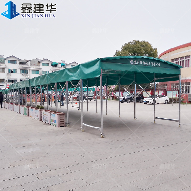 天津大型移动推拉棚厂家 厂房遮阳雨棚 维护方便