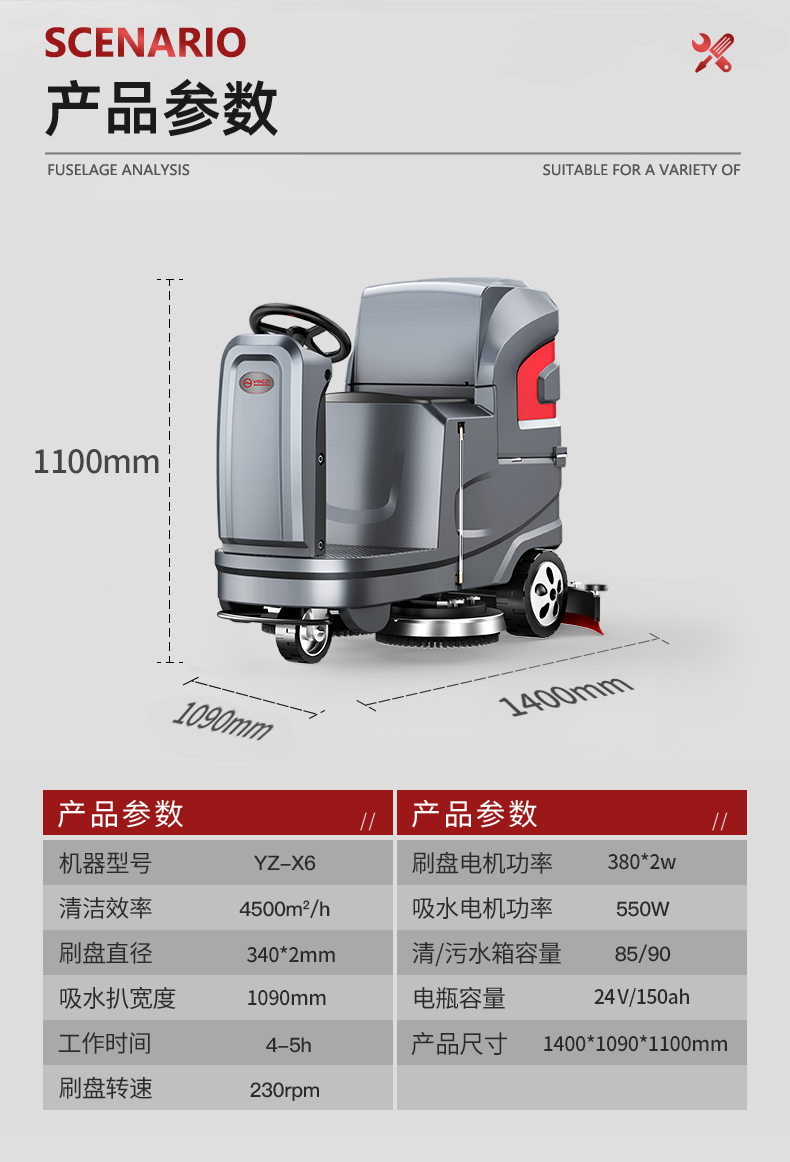 百色揚子集團YZ-X9大型全自動洗地機定制
