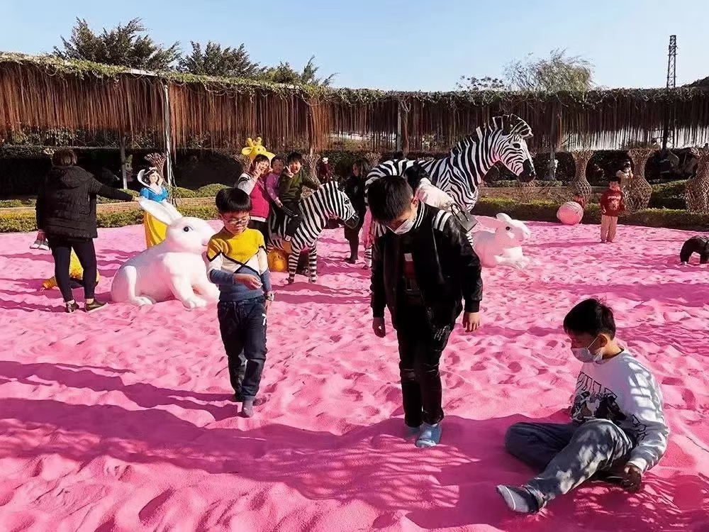 网红粉红沙滩租赁厂家五一亲子活动主题展