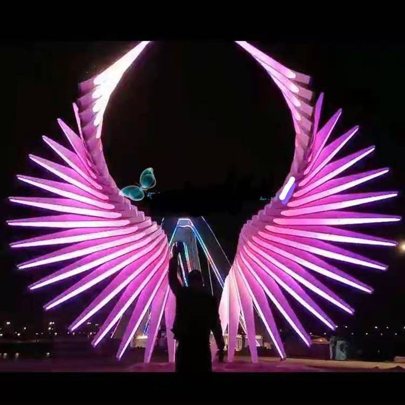 互动翅膀 体感发光翅膀 天使之翼翅膀网红打卡景区互动装置