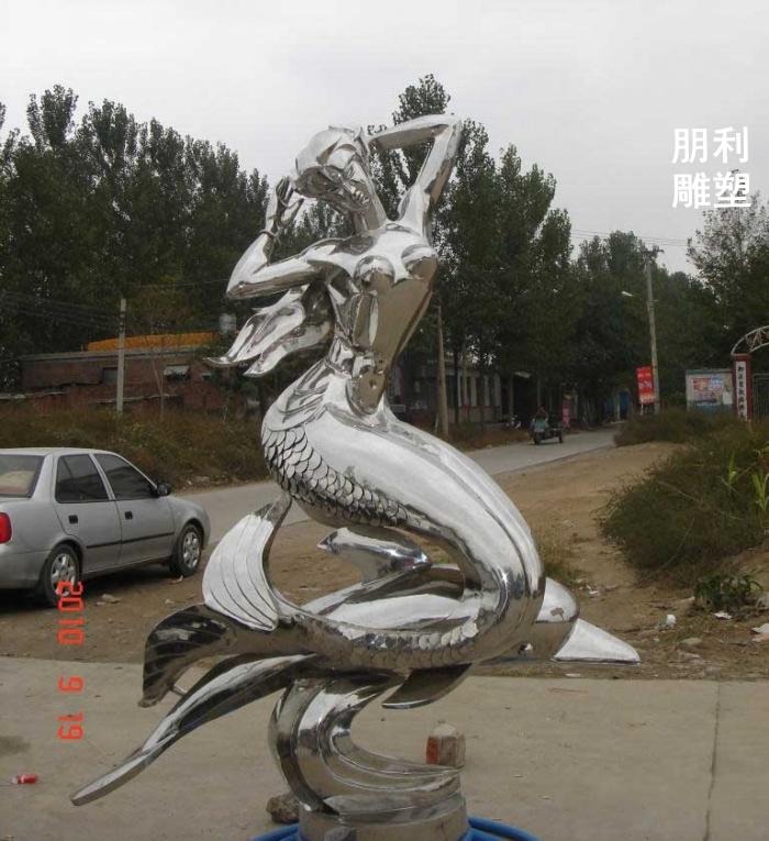 海螺女雕塑定制 钢铸雕塑 玻璃钢园林雕塑制作厂家