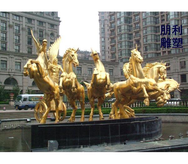 酒店奔腾马雕塑 不锈钢雕塑厂供应商 地产五马奔腾标准
