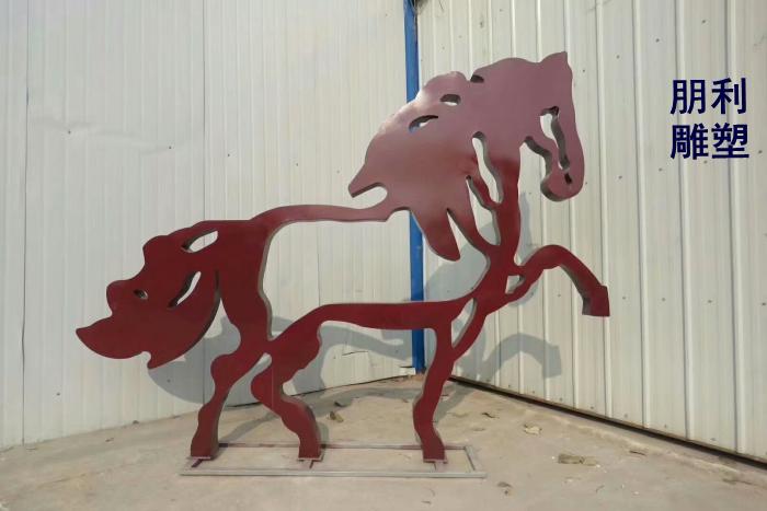 制作马带翅膀雕塑制造 编织动物雕塑 钢结构翅膀马雕塑