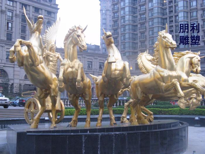 奔腾马雕塑异型 大型不锈钢雕塑厂 主题五马奔腾预定