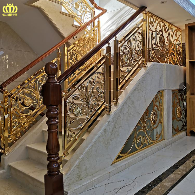 广州旋转黄铜雕花楼梯