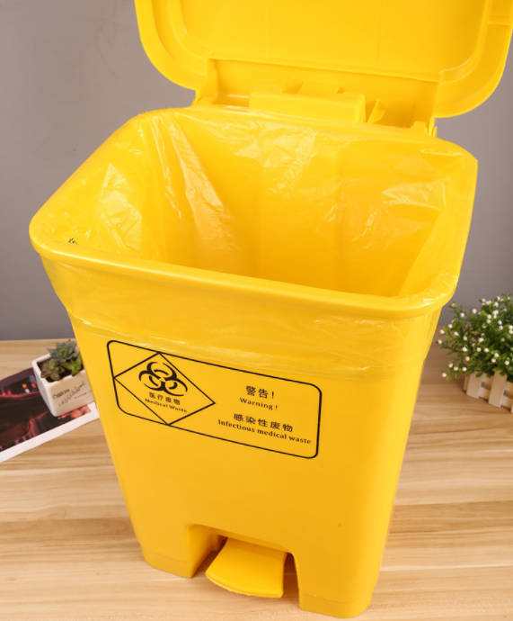 黄色医疗废物垃圾袋 大容量加厚平口式手提式垃圾袋 医用垃圾袋 手提式医疗废物垃圾袋 不易滴漏密封好 PE材质医院诊所垃圾袋