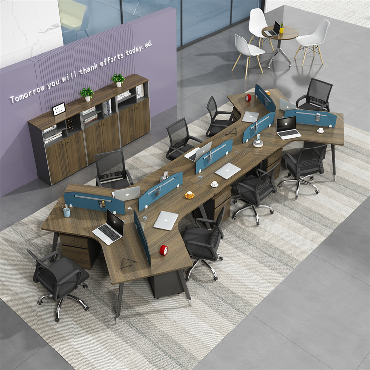 职员办公桌椅组合家具 简约现代4/6多人位电脑隔断工位屏风职员桌厂家