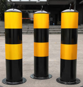长沙钢管警示柱出售防撞柱固定桩道路地桩活动可拆卸反光柱路桩挡车桩