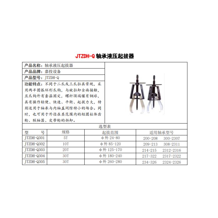 JTZDH-M305机械防滑拔轮器厂家电话 成都嘉投自动化设备有限公司