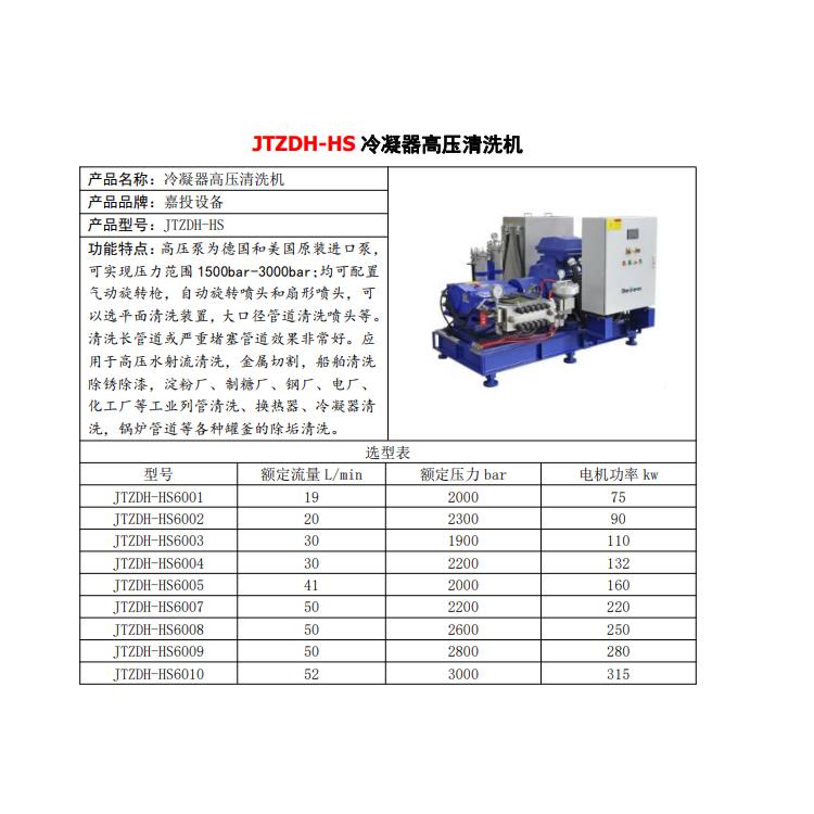 JTZDH-HS6001冷凝器高压清洗机批发
