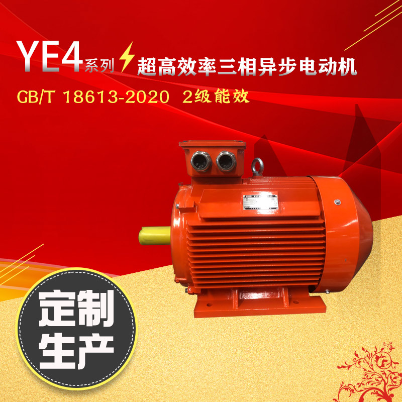 YE4高-效率节能电动机YE3-250M-4-55KW380V400V415V690V定制电机GB18613 2级能电机