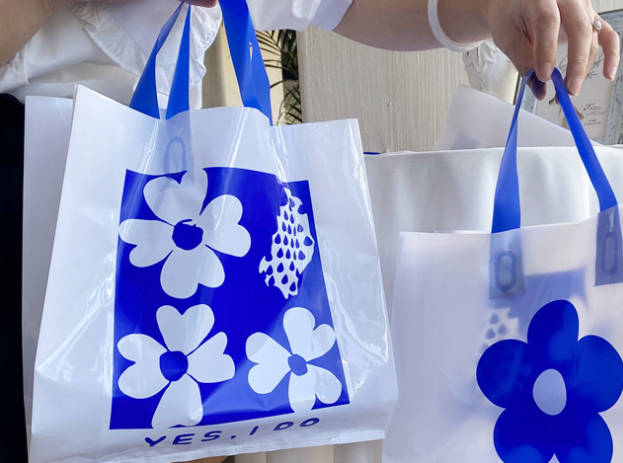 克莱因蓝加厚服装手提袋子 批发塑料袋 商场购物袋 大号礼品袋 包装袋