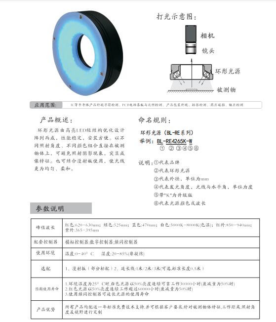 机器视觉光源环形光源条形光源