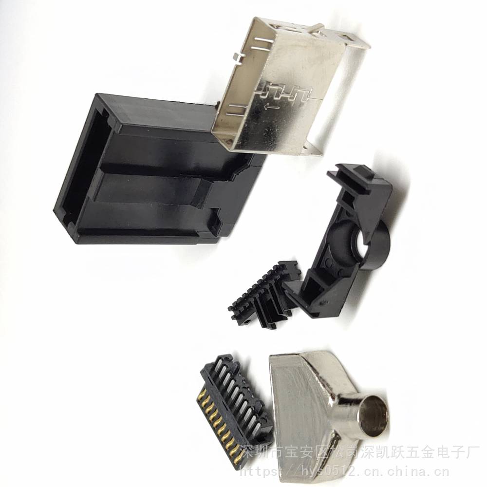 HDMI E TYPE车载音频公头19P 线材OD=5.8六件套组装式公头 免注塑HDMI