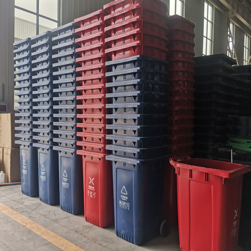 内蒙古环卫垃圾桶 240升户外垃圾桶挂车分类桶
