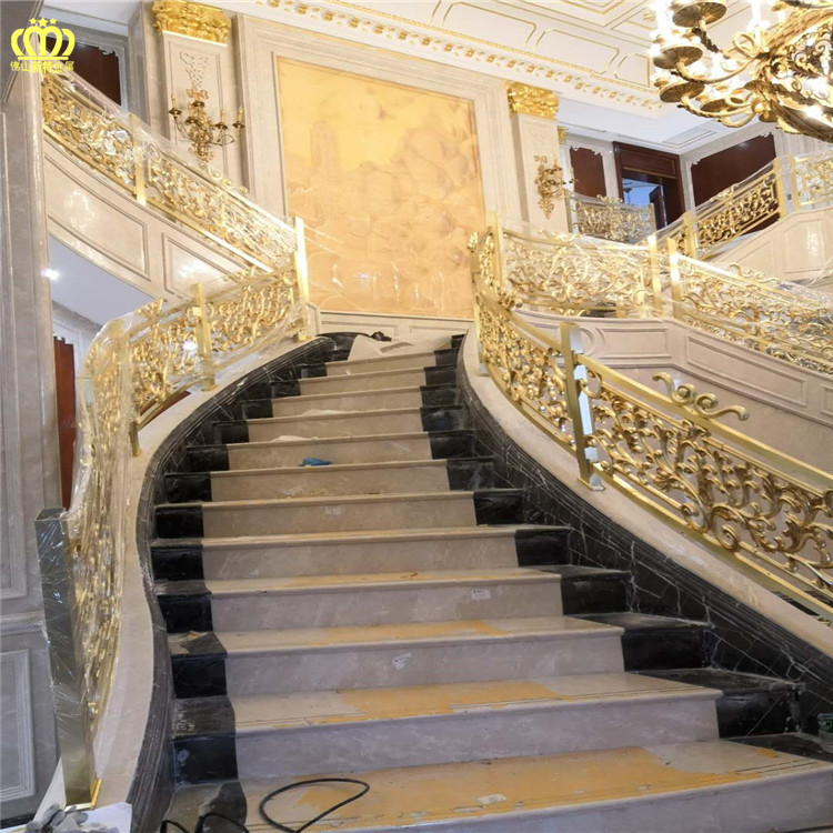 福州家装黄铜雕花楼梯供应 栏杆 造型美观
