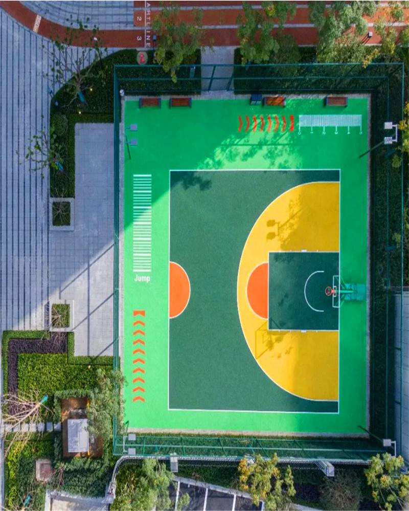 小区运动场地篮球 羽毛球 乒乓球场地做塑胶地面安全实用